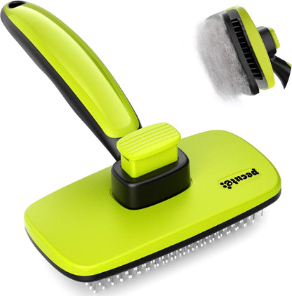 Skin Friendly Self-Cleaning Slicker Brush for Dog & Cat Shedding Season, Lightweight Undercoat Hair Removal Dog Brush Cat Brush for White-Coated, Long, Thick & Double-Coated Large Dogs