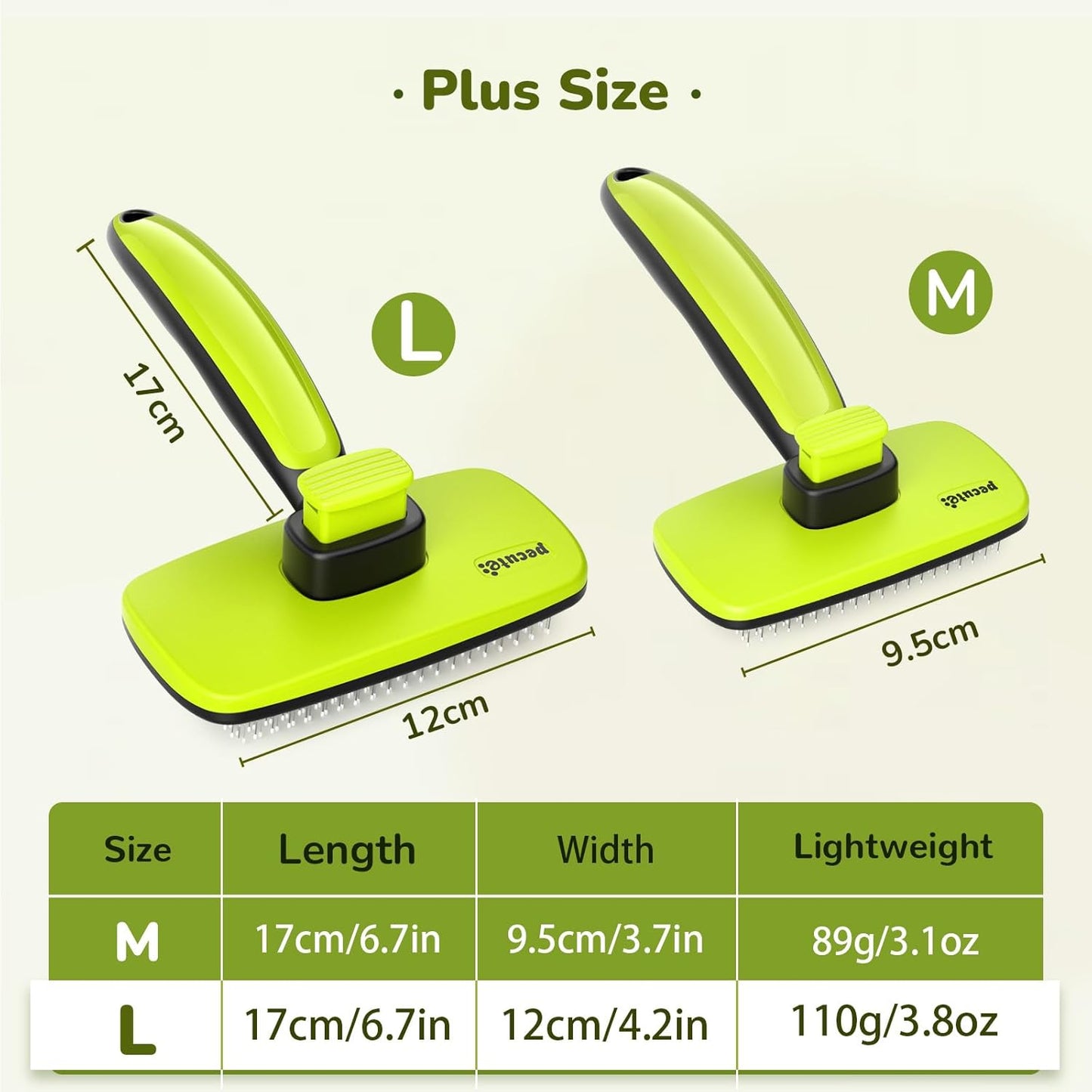 Skin Friendly Self-Cleaning Slicker Brush for Dog & Cat Shedding Season, Lightweight Undercoat Hair Removal Dog Brush Cat Brush for White-Coated, Long, Thick & Double-Coated Large Dogs
