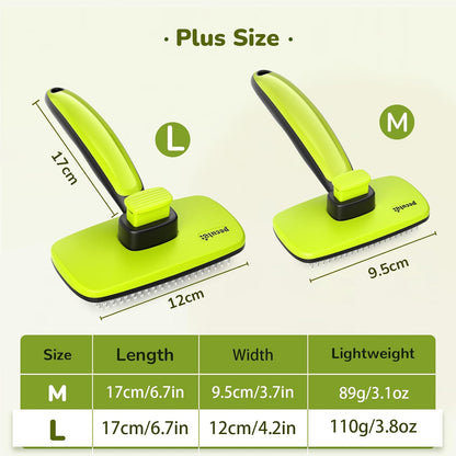 Skin Friendly Self-Cleaning Slicker Brush for Dog & Cat Shedding Season, Lightweight Undercoat Hair Removal Dog Brush Cat Brush for White-Coated, Long, Thick & Double-Coated Large Dogs