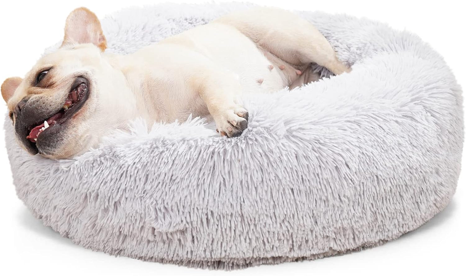 Fluffy Dog Bed Small Size Dog Washable - Plush Cat Beds for Indoor Cats or Puppy,23 Inches anti Anxiety Pet Bed for Joint-Relief and Deep Sleep